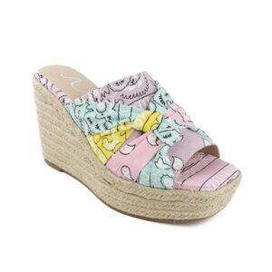 Sugar Women's Harlem Wedge Sandals Pastel Multi Paisley 8M NWB Box Damaged